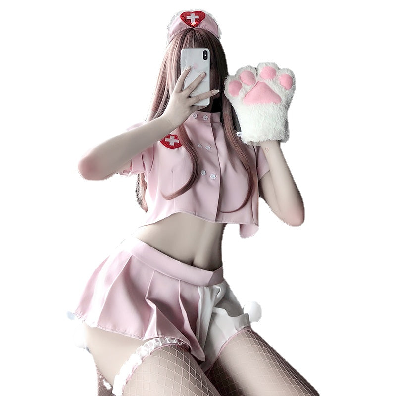Sexy Cosplay Kawaii Lingerie Nurse Uniform Women Halloween Lovely Lolita Costumes Slutty Clothes Sexy Skirt for Sex Dropshipping