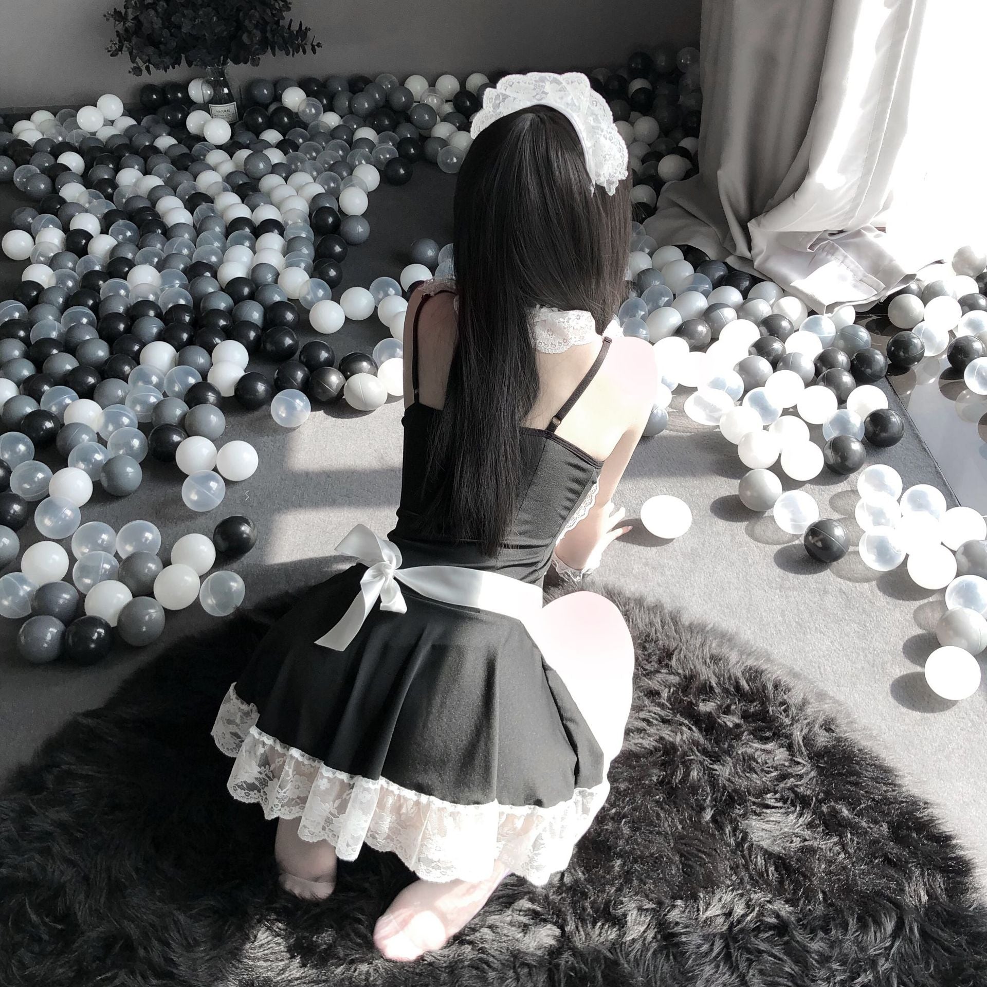 XPAY Sexy Lingerie Maid Maid Uniform Set Lingerie Role Play Pure and Sexy  Sexy Costume Women Erotic Uniform, Nice Live Show