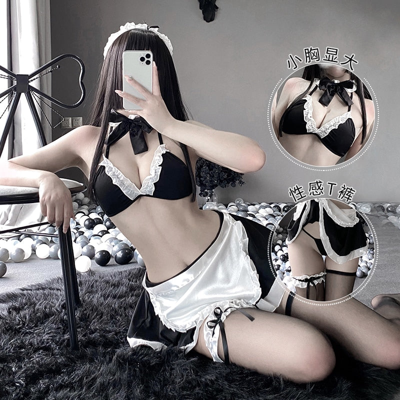 Dating Secrets Women Sexy Cosplay Costume Maid Lingerie Apron UniformOutfits Bikini Swimsuit Anime Set Erotic Role Play Clothing