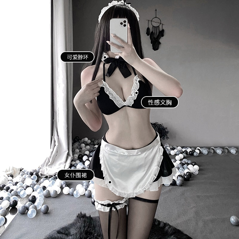 Dating Secrets Women Sexy Cosplay Costume Maid Lingerie Apron UniformOutfits Bikini Swimsuit Anime Set Erotic Role Play Clothing