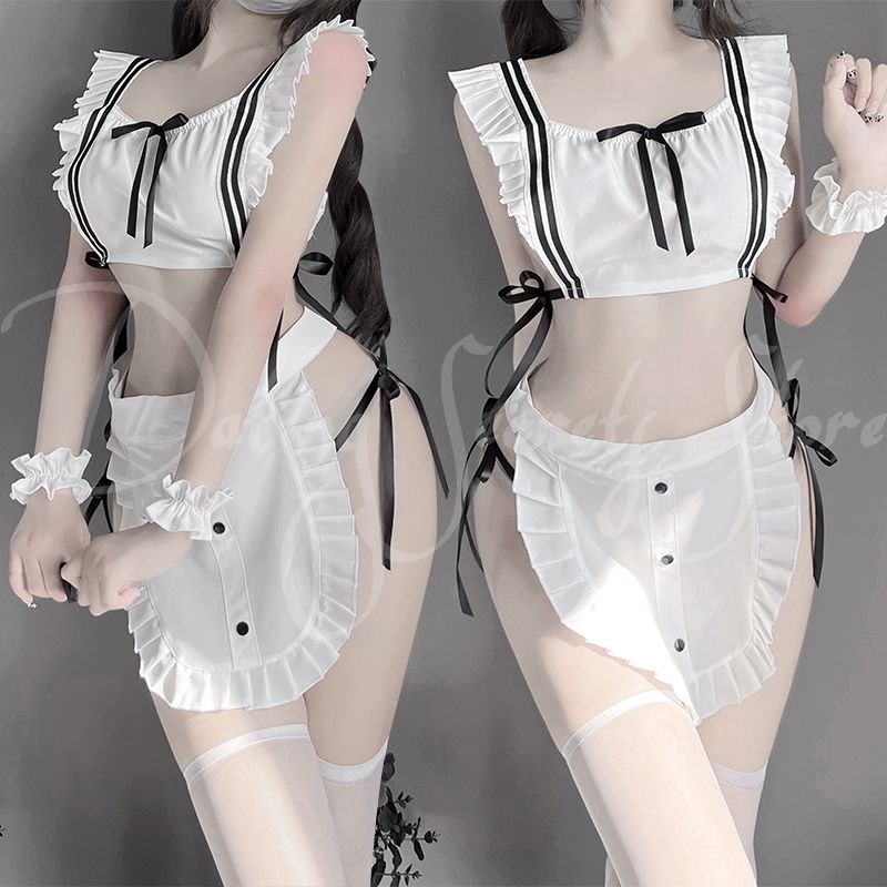 Dating Sexy Cosplay Costumes White Maid Outfit Original Design Japanese Maidservant Kawaii Style Anime Comic Underwear