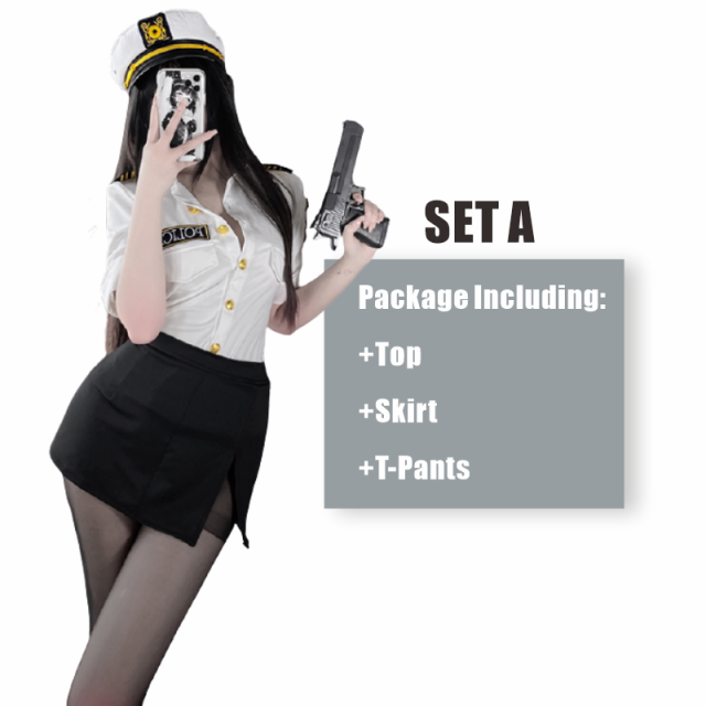 OJBK Police Woman Officer Uniform Sexy Secretary Erotic Outfit Smooth Stretch Dress Lingerie Policewoman Couple Costumes