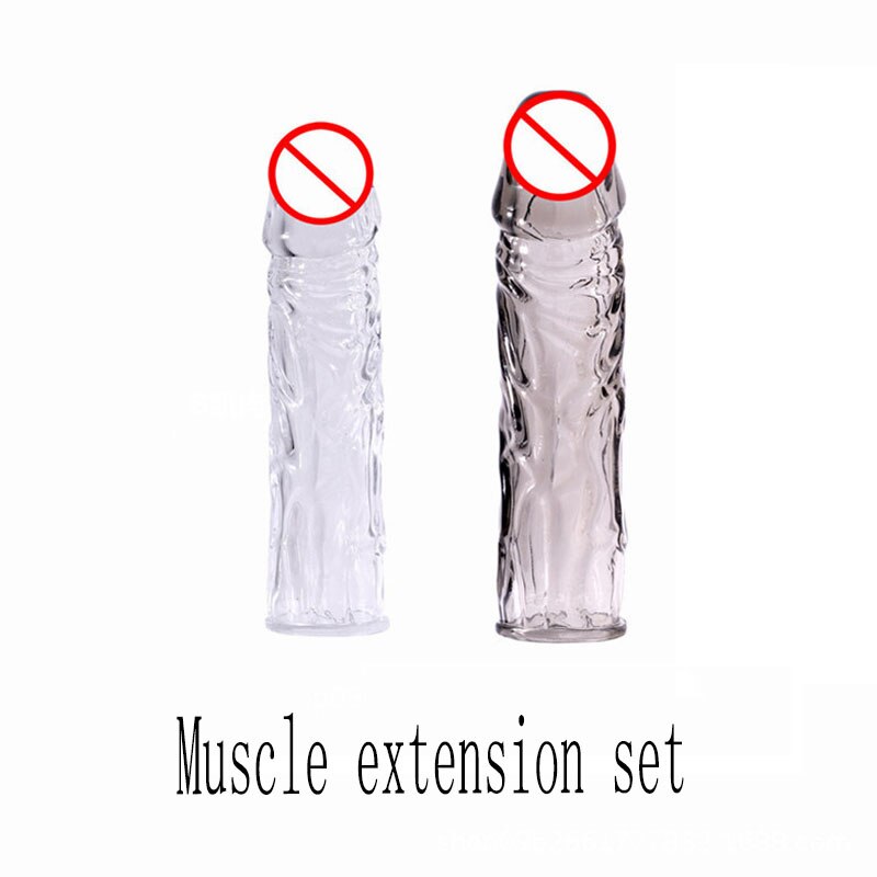 Silicone Penis Enlargement Delayed ejaculation Set Reusable Condom Male Adult Dildo Sex Toy for Men Crystal Spike Sleeve