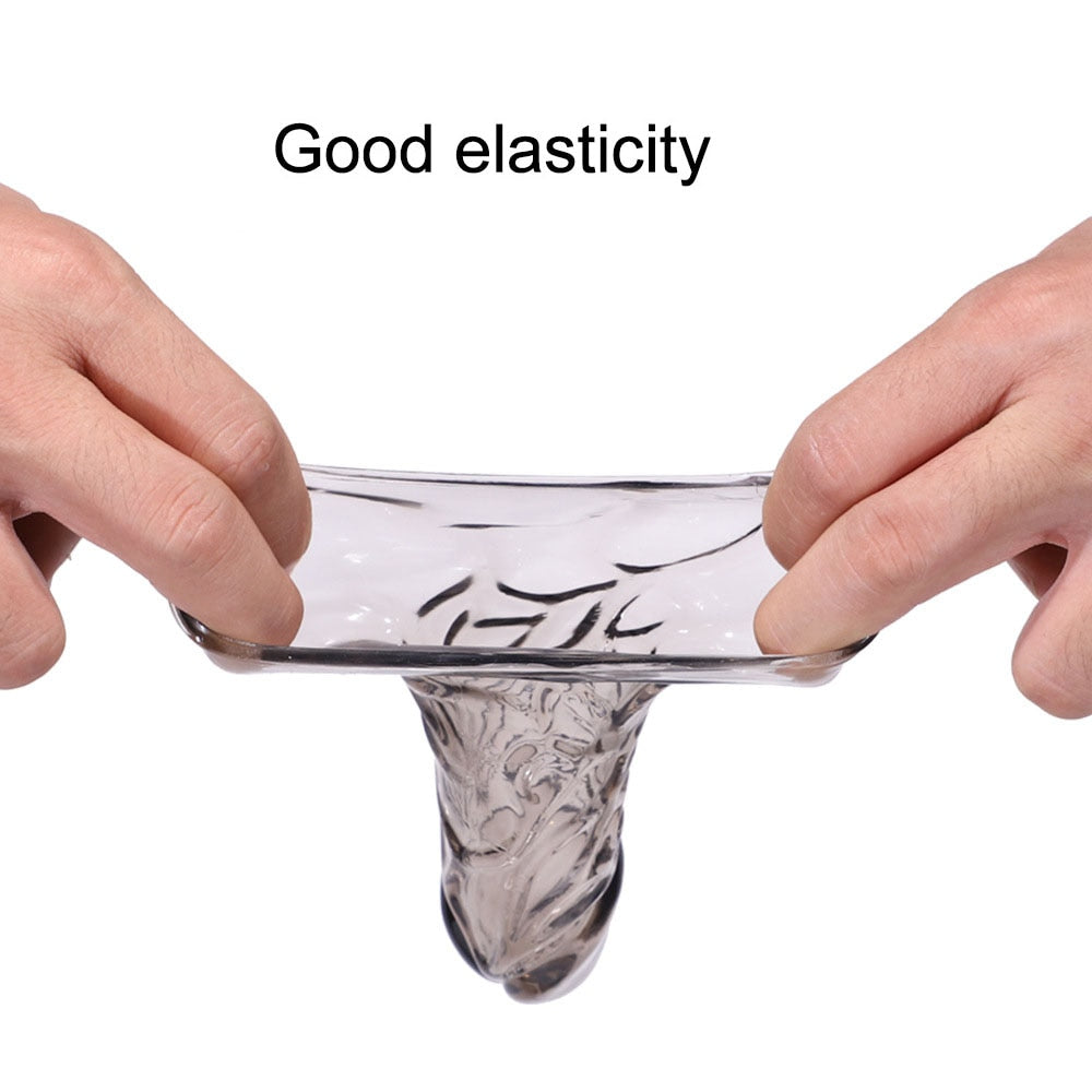Silicone Penis Enlargement Delayed ejaculation Set Reusable Condom Male Adult Dildo Sex Toy for Men Crystal Spike Sleeve