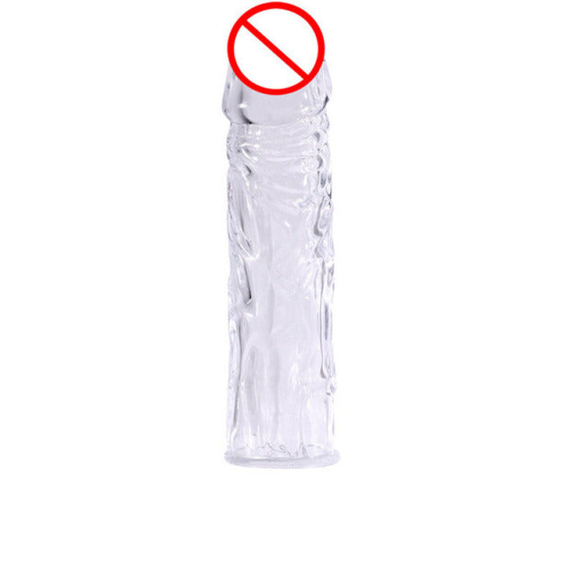 Silicone Penis Enlargement Delayed ejaculation Set Reusable Condom Male Adult Dildo Sex Toy for Men Crystal Spike Sleeve