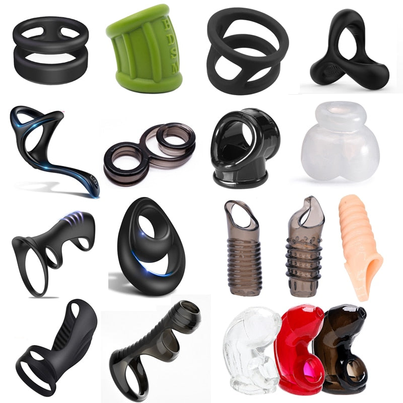 Audlt Male Silicone Cock Ring Locked Sperm Ring Prepuce Blocking Delayed Ejaculation Condoms Enlarger Penis Sex Toys For Men Gay