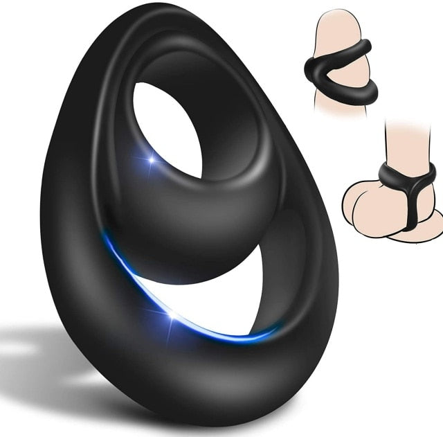 Audlt Male Silicone Cock Ring Locked Sperm Ring Prepuce Blocking Delayed Ejaculation Condoms Enlarger Penis Sex Toys For Men Gay