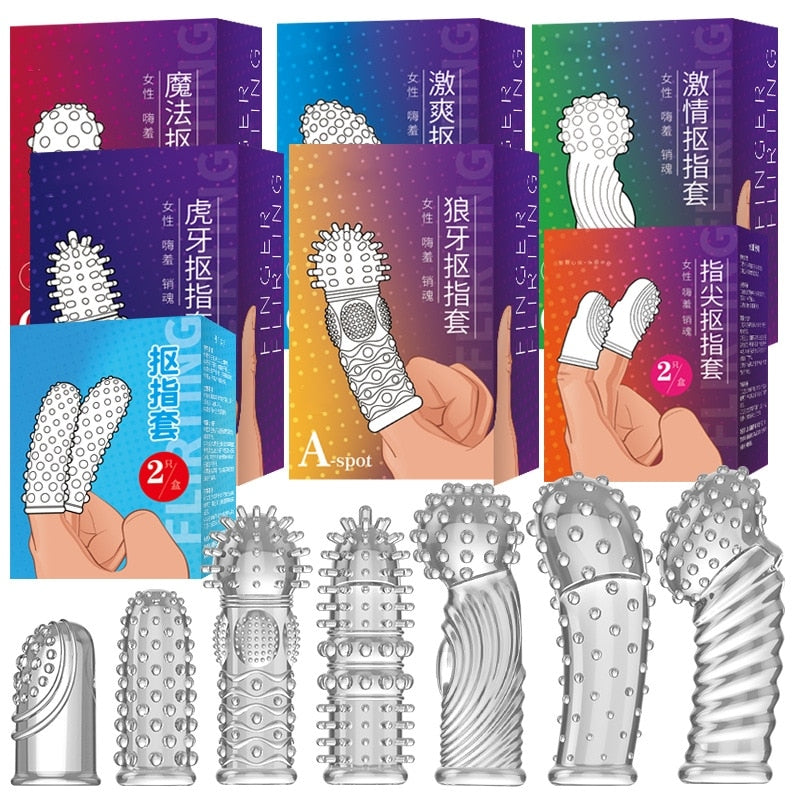 G Point Stimulation Finger Sleeves Clitoris Massage Sex Toys For Woman Gay Penis Sleeve Sex Delay Reusable Condom