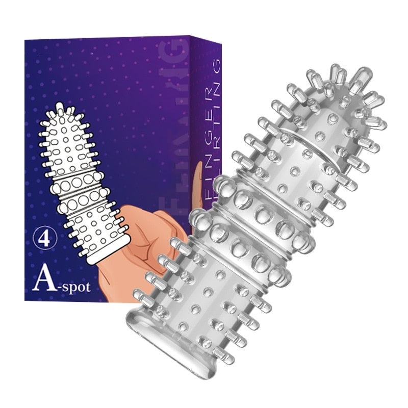 G Point Stimulation Finger Sleeves Clitoris Massage Sex Toys For Woman Gay Penis Sleeve Sex Delay Reusable Condom