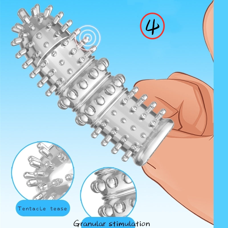 G Point Stimulation Finger Sleeves Clitoris Massage Sex Toys For Woman Gay Penis Sleeve Sex Delay Reusable Condom