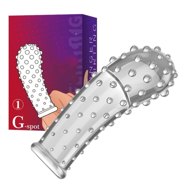 G Point Stimulation Finger Sleeves Clitoris Massage Sex Toys For Woman Gay Penis Sleeve Sex Delay Reusable Condom