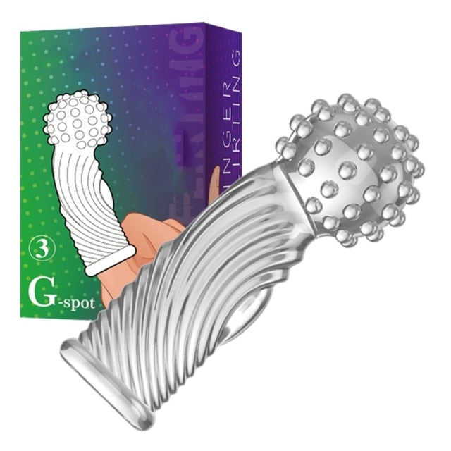 G Point Stimulation Finger Sleeves Clitoris Massage Sex Toys For Woman Gay Penis Sleeve Sex Delay Reusable Condom