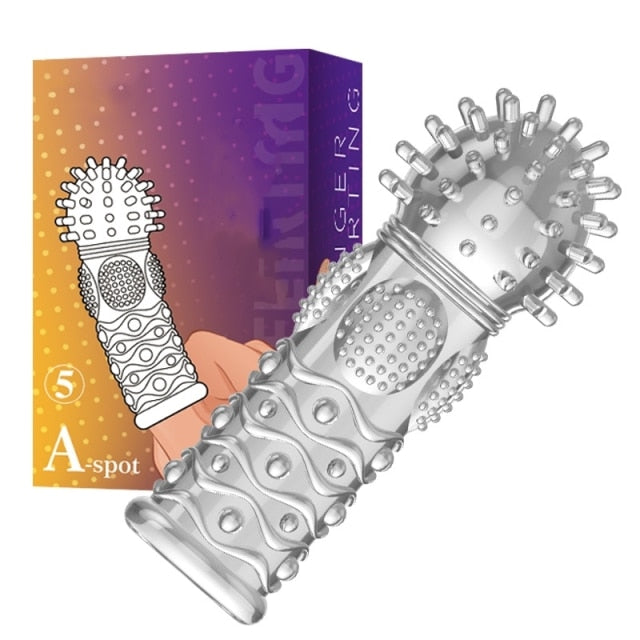 G Point Stimulation Finger Sleeves Clitoris Massage Sex Toys For Woman Gay Penis Sleeve Sex Delay Reusable Condom