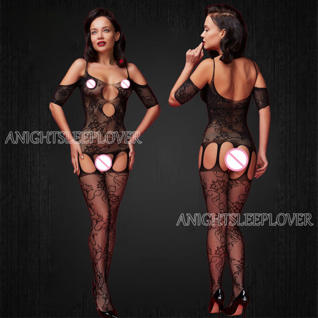 Porno Sexi Women Lingerie Dress Fishnet Hot Vestido Sexy Erotic Underwear Baby Doll Costumes Catsuit Transparent Night Dresses