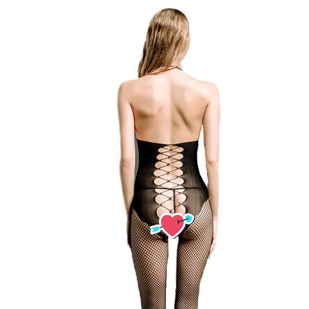 Sexy Lace Lingerie for Women Erotic Mujer Mesh Female Baby Doll Hot Fishnet Costumes Porno Coquettish Through Bodysuits