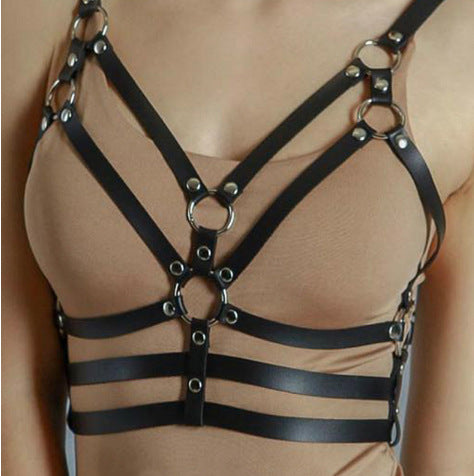 Leather Harness Body Bondage Punk Strap Garter Belt Leg Tight Lingerie