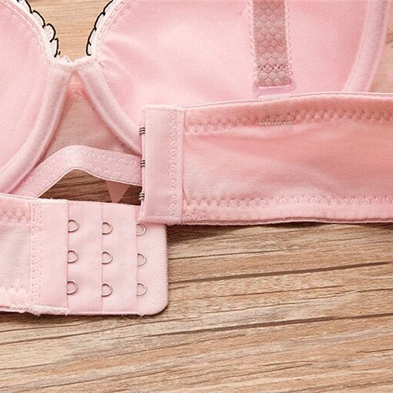Teen Girls Bras and Panty Set Puberty Girls Lace Dot Cotton Underwear Set Bra Teenage Underwear Small Breast Bra