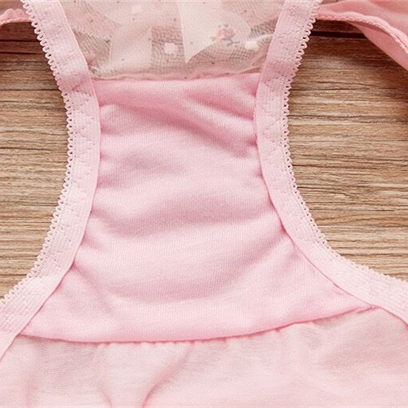 Teen Girls Bras and Panty Set Puberty Girls Lace Dot Cotton Underwear Set Bra Teenage Underwear Small Breast Bra