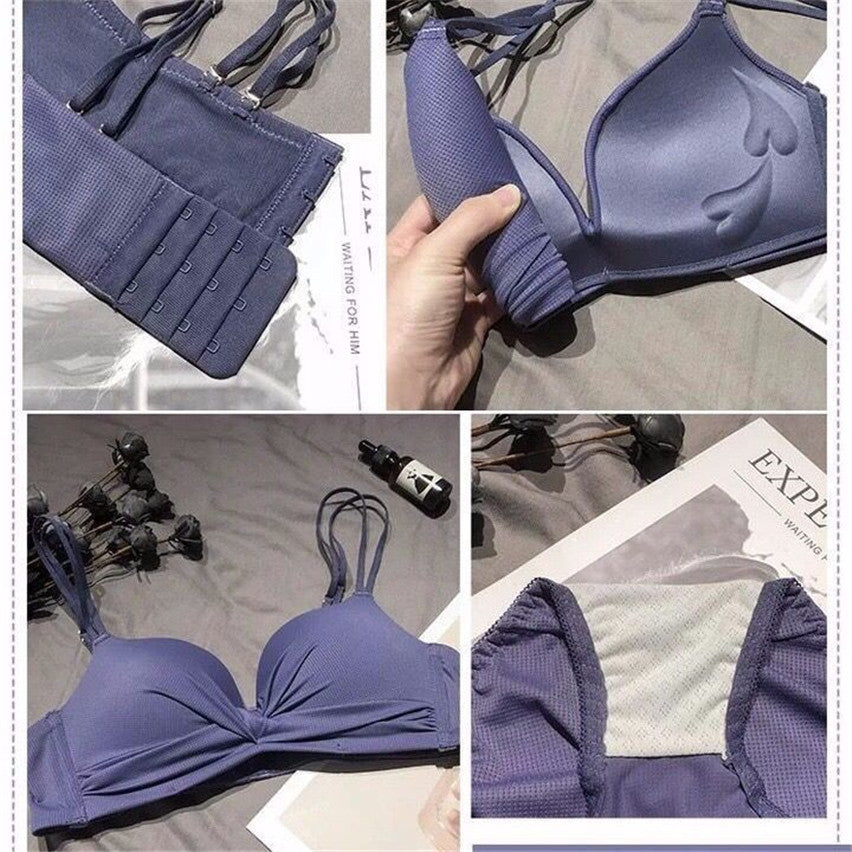 Sexy Push Up Wireless Bra Set For Bra Women And Panty Set Little Chest Lingerie Gather Brassiere Bralette Underwear