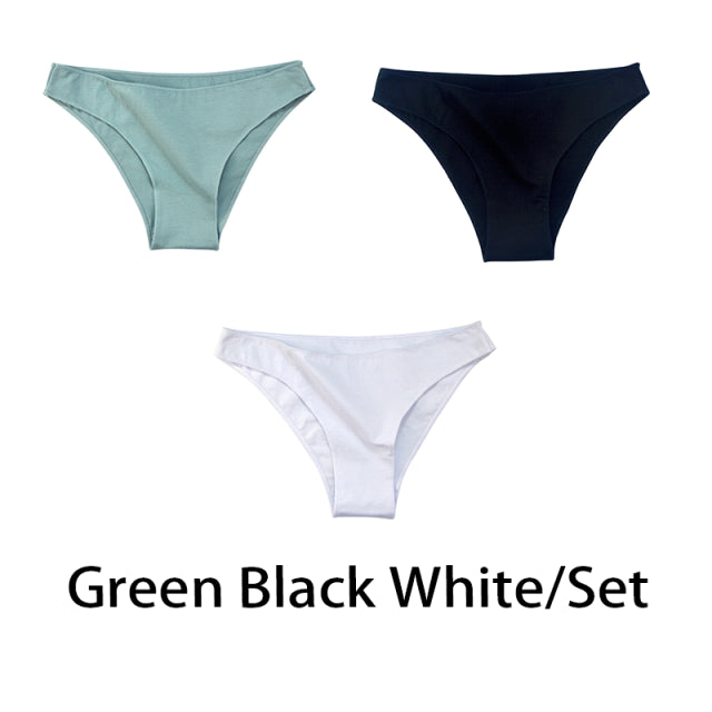 3PCS/Set Women Cotton Seamless Panties for Female Low Waist Underwear Panty Sexy Colorful Striped Lingerie NKT2113