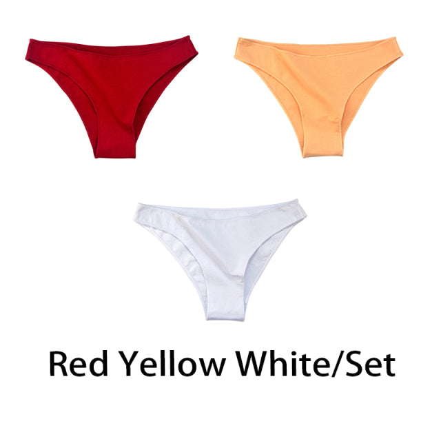 3PCS/Set Women Cotton Seamless Panties for Female Low Waist Underwear Panty Sexy Colorful Striped Lingerie NKT2113