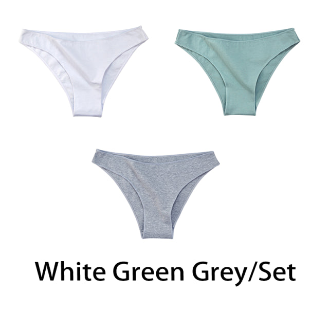 3PCS/Set Women Cotton Seamless Panties for Female Low Waist Underwear Panty Sexy Colorful Striped Lingerie NKT2113