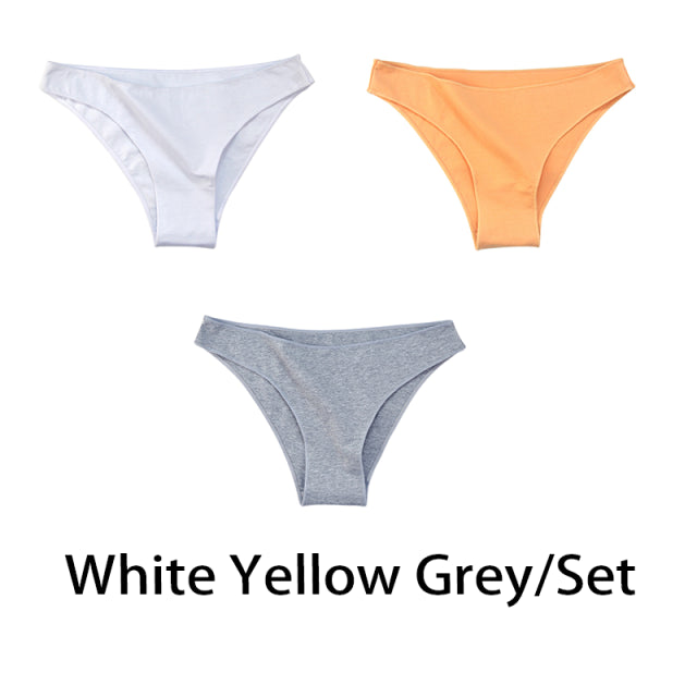 3PCS/Set Women Cotton Seamless Panties for Female Low Waist Underwear Panty Sexy Colorful Striped Lingerie NKT2113