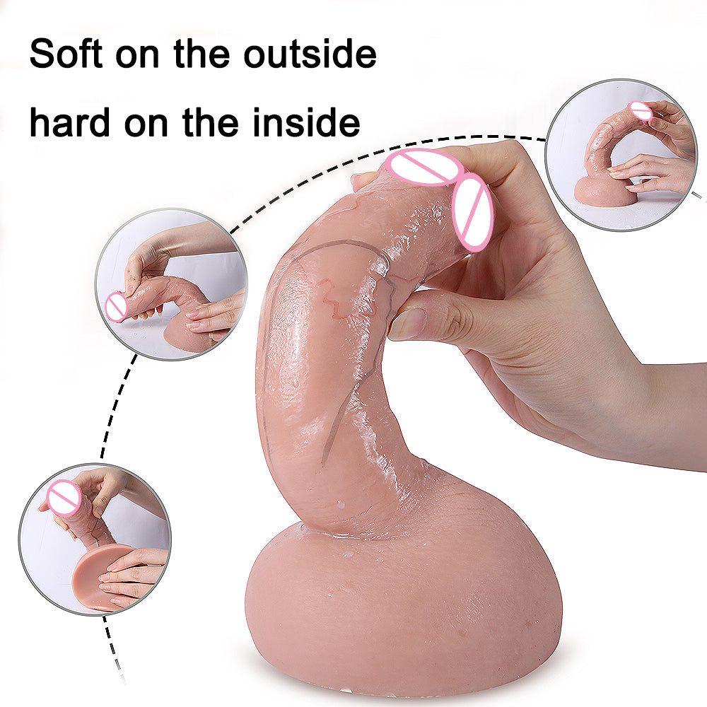 Skin Feel Realistic Rubber Dildo Lesbian Masturbators Silicone Dick Big Suction Cup Penis Anal Plug Sex Toy for Men Women
