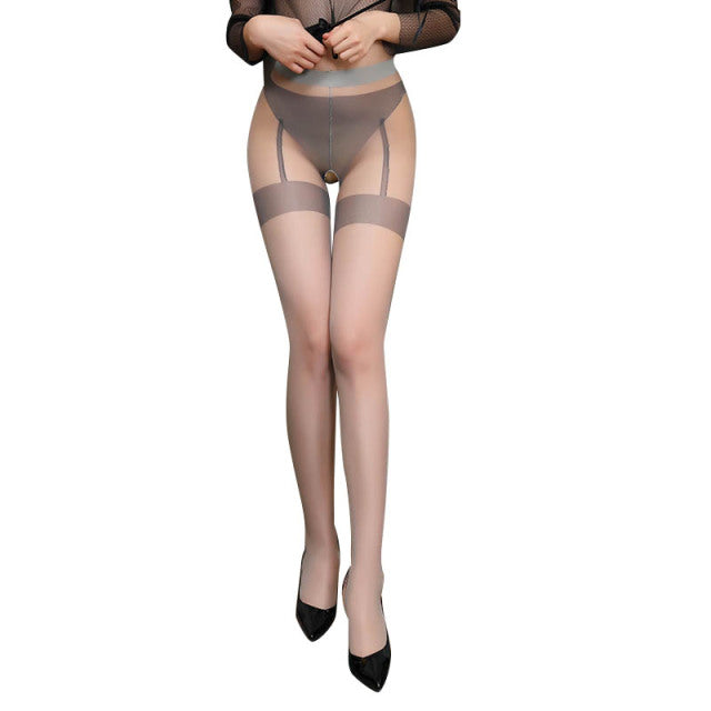 Women Sexy Body Stocking Lace Soft Top Thigh High Stockings + Suspender Garter Belt Over Knee Pantyhose Floral