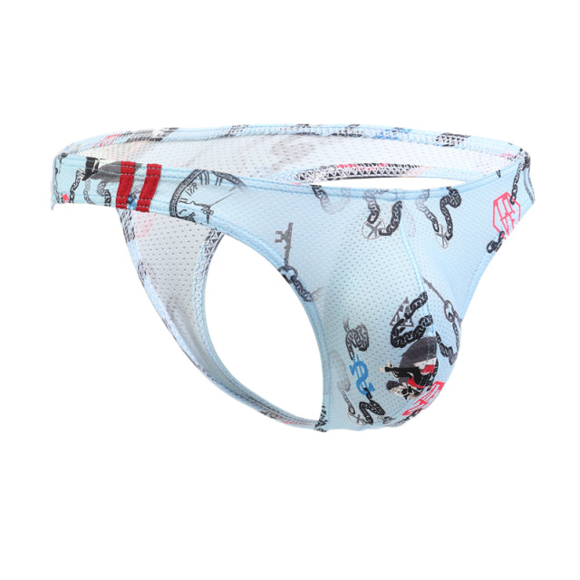 KUDYZON Print Mens Thongs And G Strings Low Rise Men Sexy Briefs Jockstrap Pouch Cuecas Mesh Underpants Gay Slip Homme String