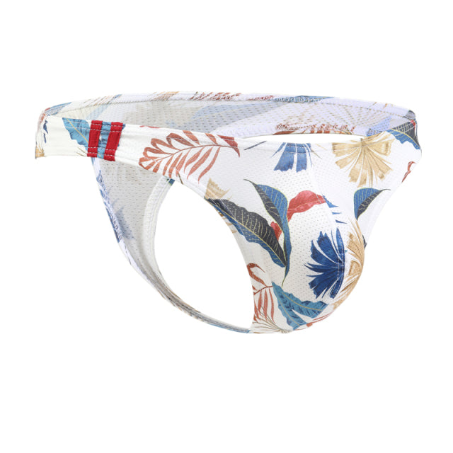 KUDYZON Print Mens Thongs And G Strings Low Rise Men Sexy Briefs Jockstrap Pouch Cuecas Mesh Underpants Gay Slip Homme String