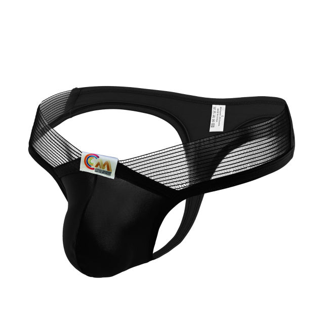 Men Underpants Sexy Underwear T-back Ice Silk Thongs Male Panties G Strings hombre Penis Pouch Briefs Transparent Waistband