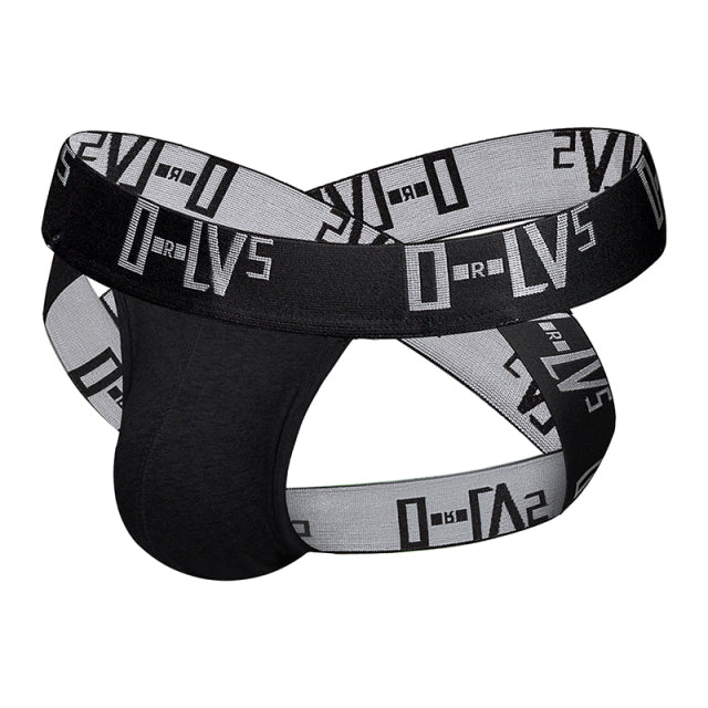 ORLVS Brand Men Underwear Sexy Gay Jockstrap Cross Strap Men Thong Cotton Low Waist Underpants Breathable U Pouch Hollow Soft