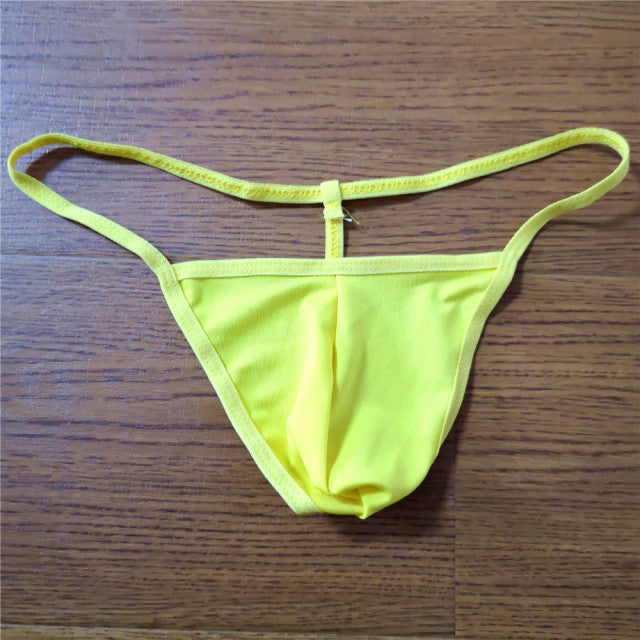 Thin Belt Low Rise T Back String Men Ultra-thin Bikini Thong Man Sexy U Convex Underwear Gay Pouch Underwear Tanga Slip