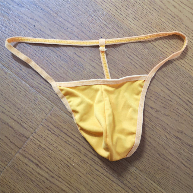 Thin Belt Low Rise T Back String Men Ultra-thin Bikini Thong Man Sexy U Convex Underwear Gay Pouch Underwear Tanga Slip
