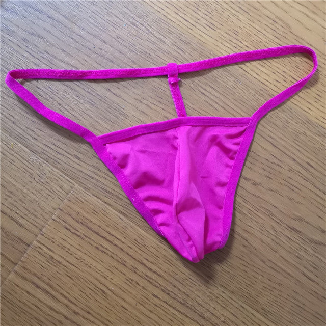 Thin Belt Low Rise T Back String Men Ultra-thin Bikini Thong Man Sexy U Convex Underwear Gay Pouch Underwear Tanga Slip