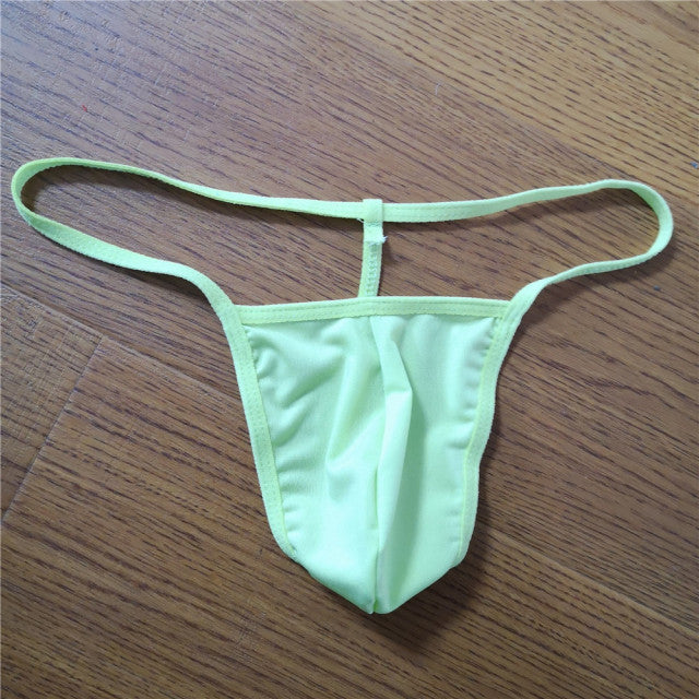 Thin Belt Low Rise T Back String Men Ultra-thin Bikini Thong Man Sexy U Convex Underwear Gay Pouch Underwear Tanga Slip
