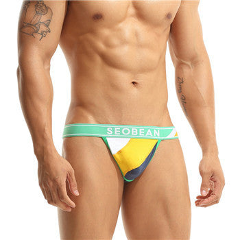 men G-string striped underwear cotton thong sexy male underwear hot sell