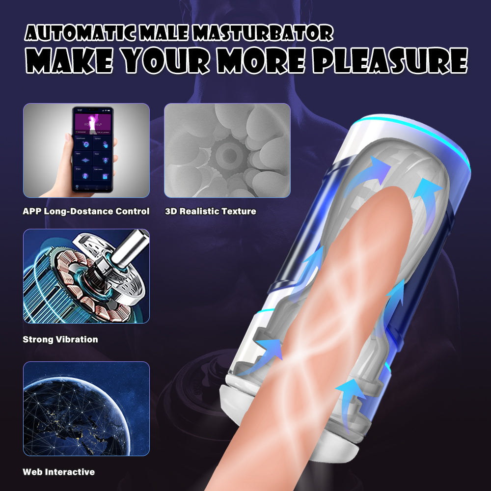 APP Control Automatic Male Masturbation Cup Real Vagina Vibrator Blowjob Bluetooth Masturbator Pussy Voice Sex toys for men