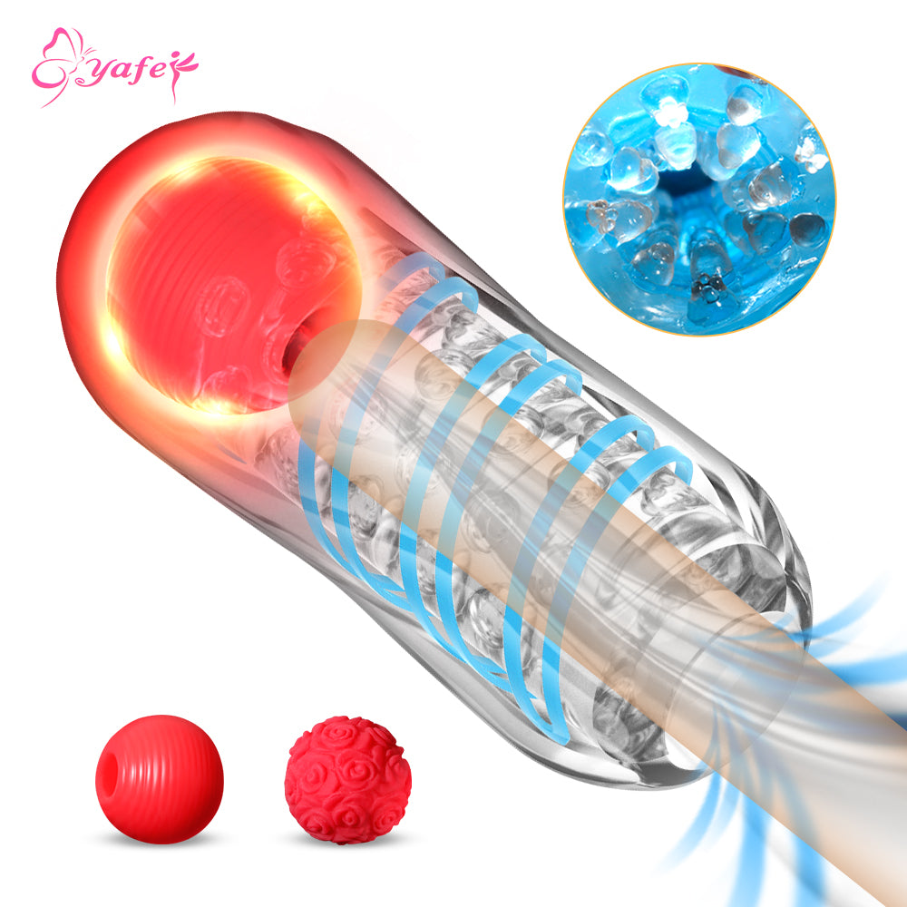 Male Masturbator Cup Pussy Vagina Transparent Penis Massager with Balls Sex Toys for Men Pocket Soft Exercise Erotic Sex Product