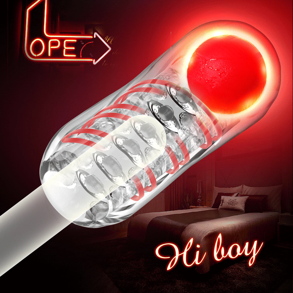 Male Masturbator Cup Pussy Vagina Transparent Penis Massager with Balls Sex Toys for Men Pocket Soft Exercise Erotic Sex Product