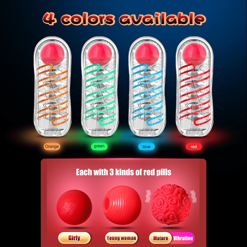 Male Masturbator Cup Pussy Vagina Transparent Penis Massager with Balls Sex Toys for Men Pocket Soft Exercise Erotic Sex Product