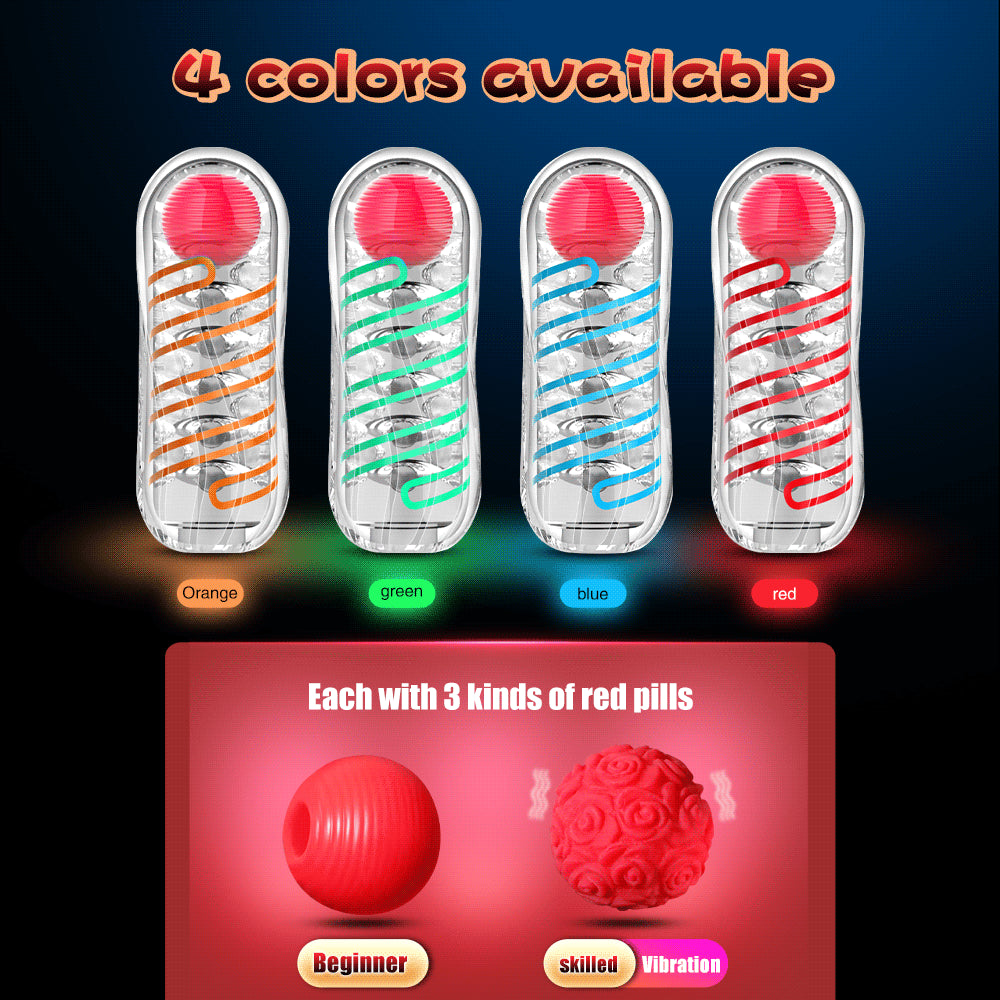 Male Masturbator Cup Pussy Vagina Transparent Penis Massager with Balls Sex Toys for Men Pocket Soft Exercise Erotic Sex Product