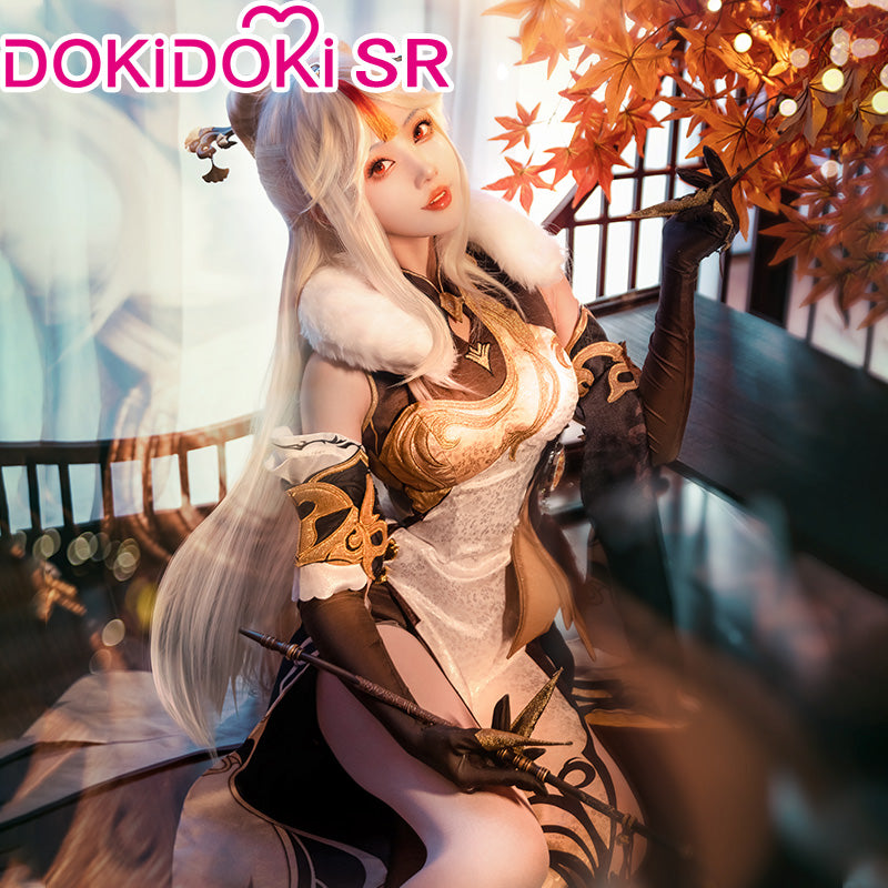 IN STOCK DokiDoki-SR Game Genshin Impact Cosplay Ningguang Costume Ning Guang Cosplay Ning Guang Halloween