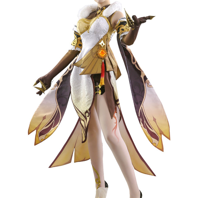 IN STOCK DokiDoki-SR Game Genshin Impact Cosplay Ningguang Costume Ning Guang Cosplay Ning Guang Halloween