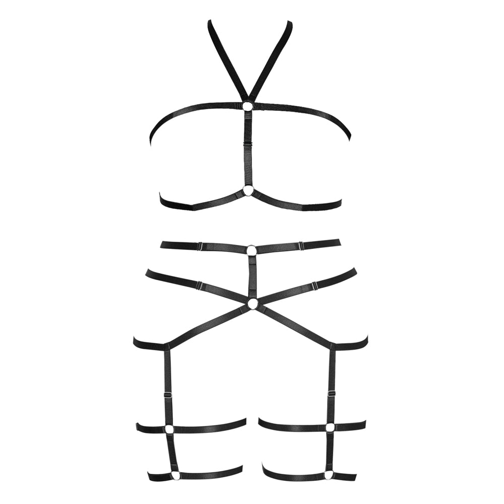 Erotic Stockings Full Body Bondage Harness For Plump Women Fetish Halter Neck Plus Size Lingerie Goth Punk Cosplay Sexy Exotic