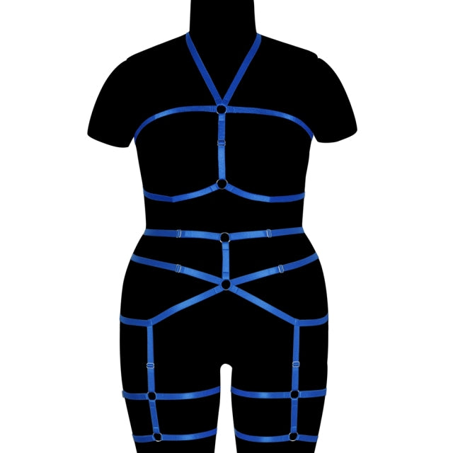 Erotic Stockings Full Body Bondage Harness For Plump Women Fetish Halter Neck Plus Size Lingerie Goth Punk Cosplay Sexy Exotic