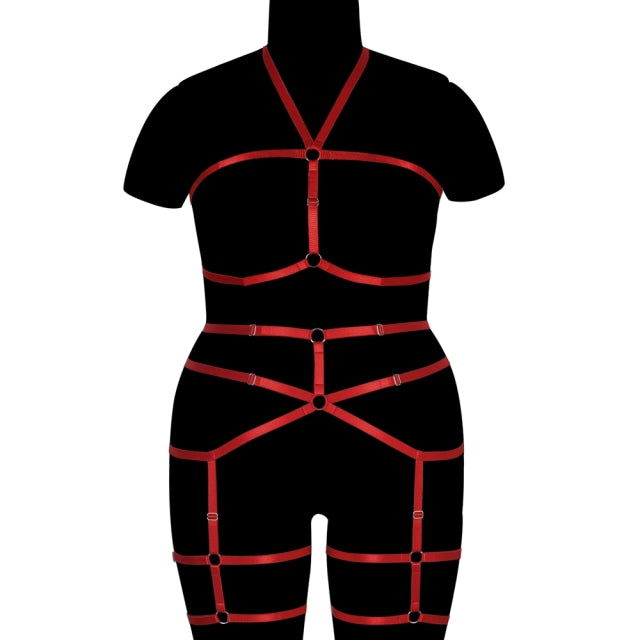 Erotic Stockings Full Body Bondage Harness For Plump Women Fetish Halter Neck Plus Size Lingerie Goth Punk Cosplay Sexy Exotic