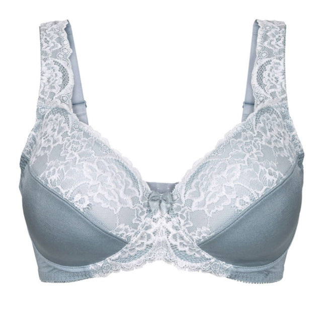 Plus Size Bra Lager Bosom Lace Embroidery Minimizer Bra For Womens Sexy Underwire Bralette Brassiere Top F G H I Cup