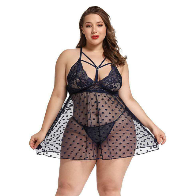 Sexy Plus Size Nightgowns Lingerie Sleepwear Lace Temptation Nightwear Women Large Nightgown Underwear Sex Night Dress